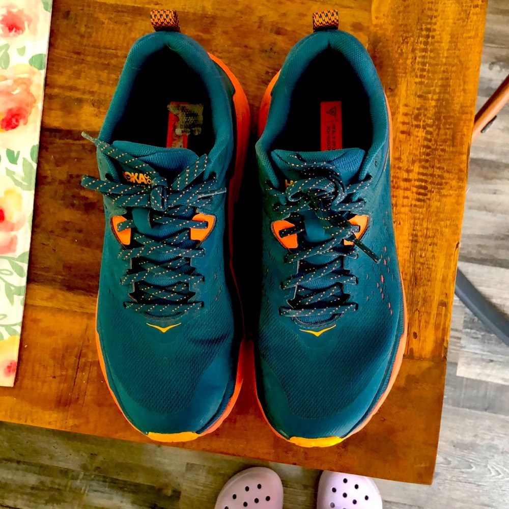 HOKA running shoes, worn once, size 9, gortex one one “smooth for road and trail